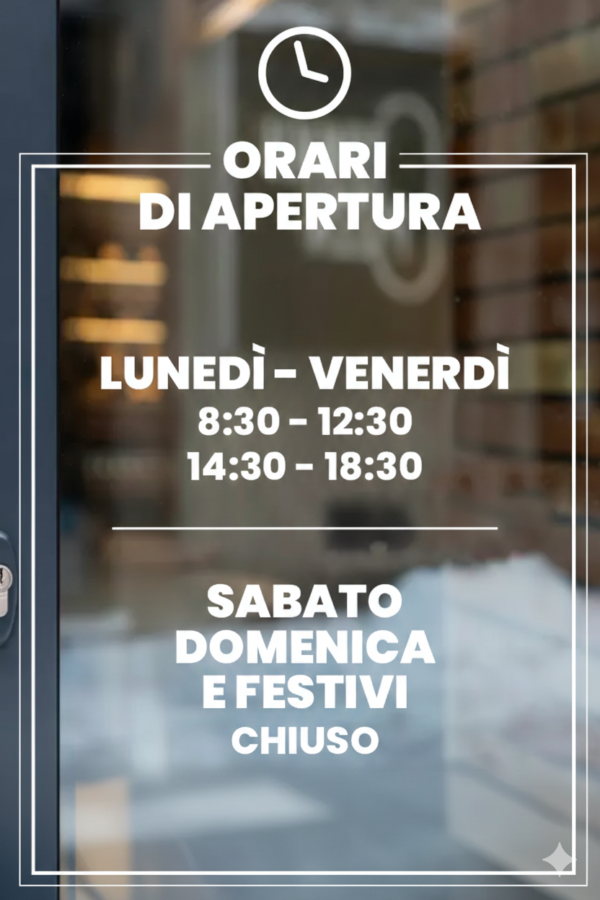 ADESIVO ORARI DI APERTURA